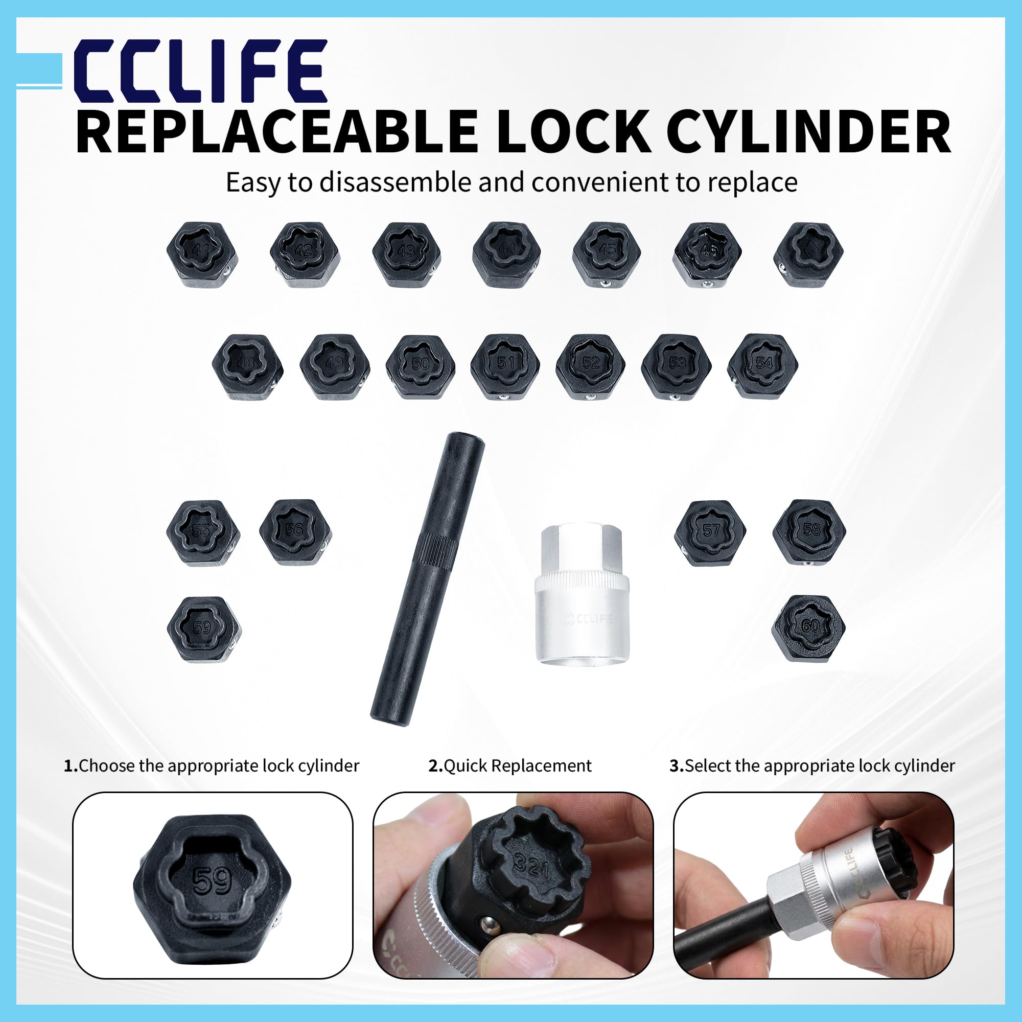 CCLIFE Felgenschloss Adapter Set 22-tlg. kompatibel mit BMW