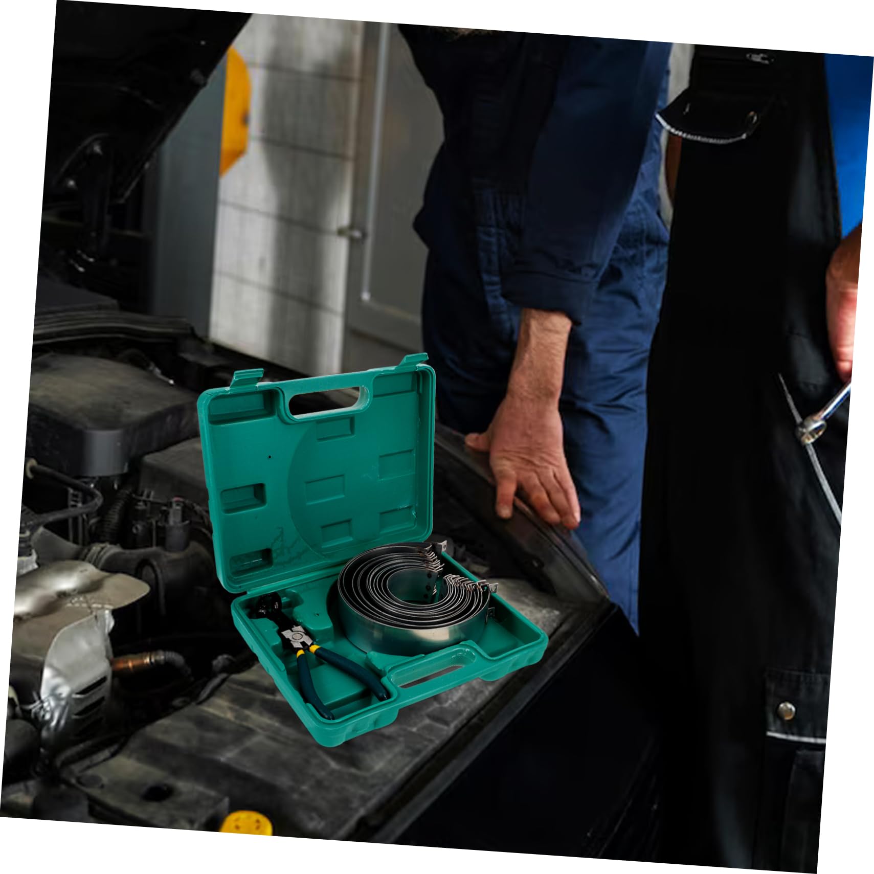 Kit Pinze per Fasce Elastiche Pistone Strumento Compressione Anelli Pistone Utensile Riparazione Motore Auto