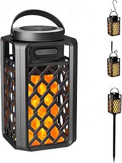 SZGMJIA Portable Bluetooth Speaker, Led Flame Torch Atmosphere Wireless Outdoor Speaker Bluetooth 5.0 HD Audio IP67 Waterproof with LED Flicker Warm Night Lights 2000mAh Battery for Travel Home Party