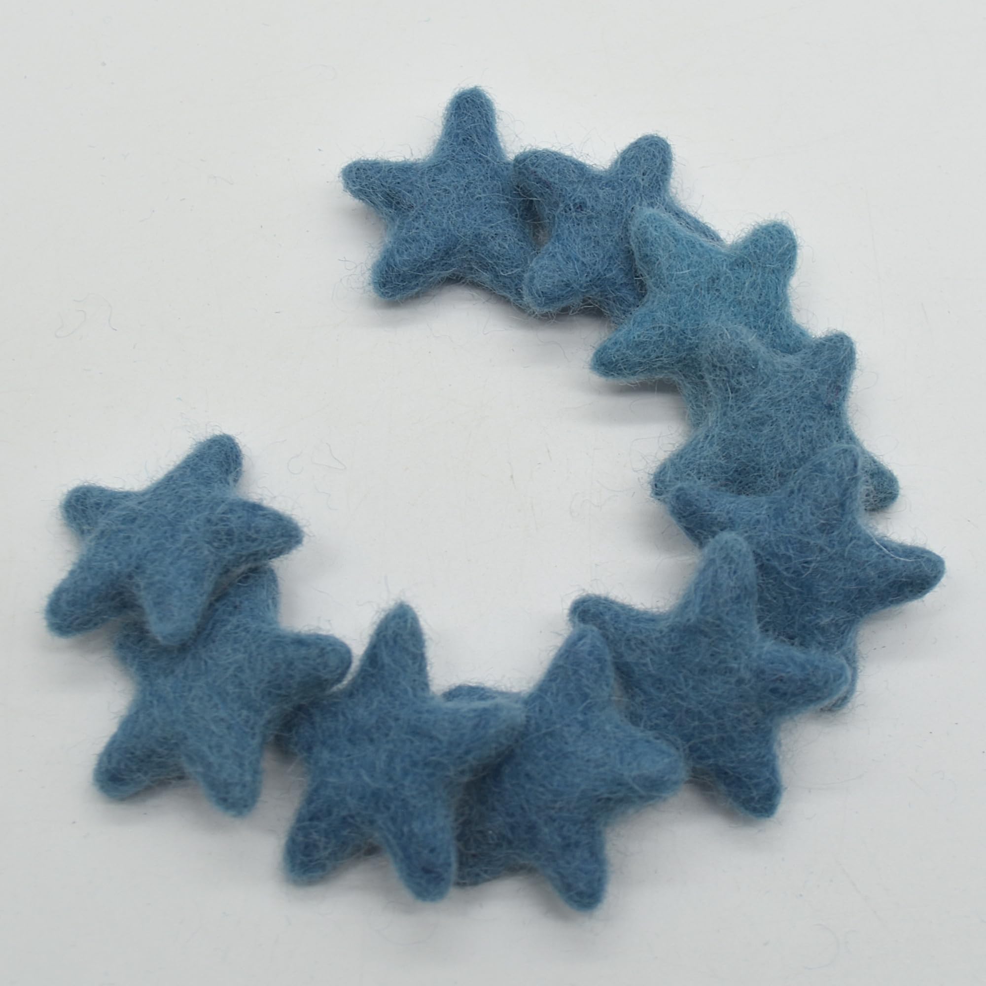 Oriental Direct Cerulean Blue 100% Wool Felt Stars - 3Cm - 10 Felt Stars