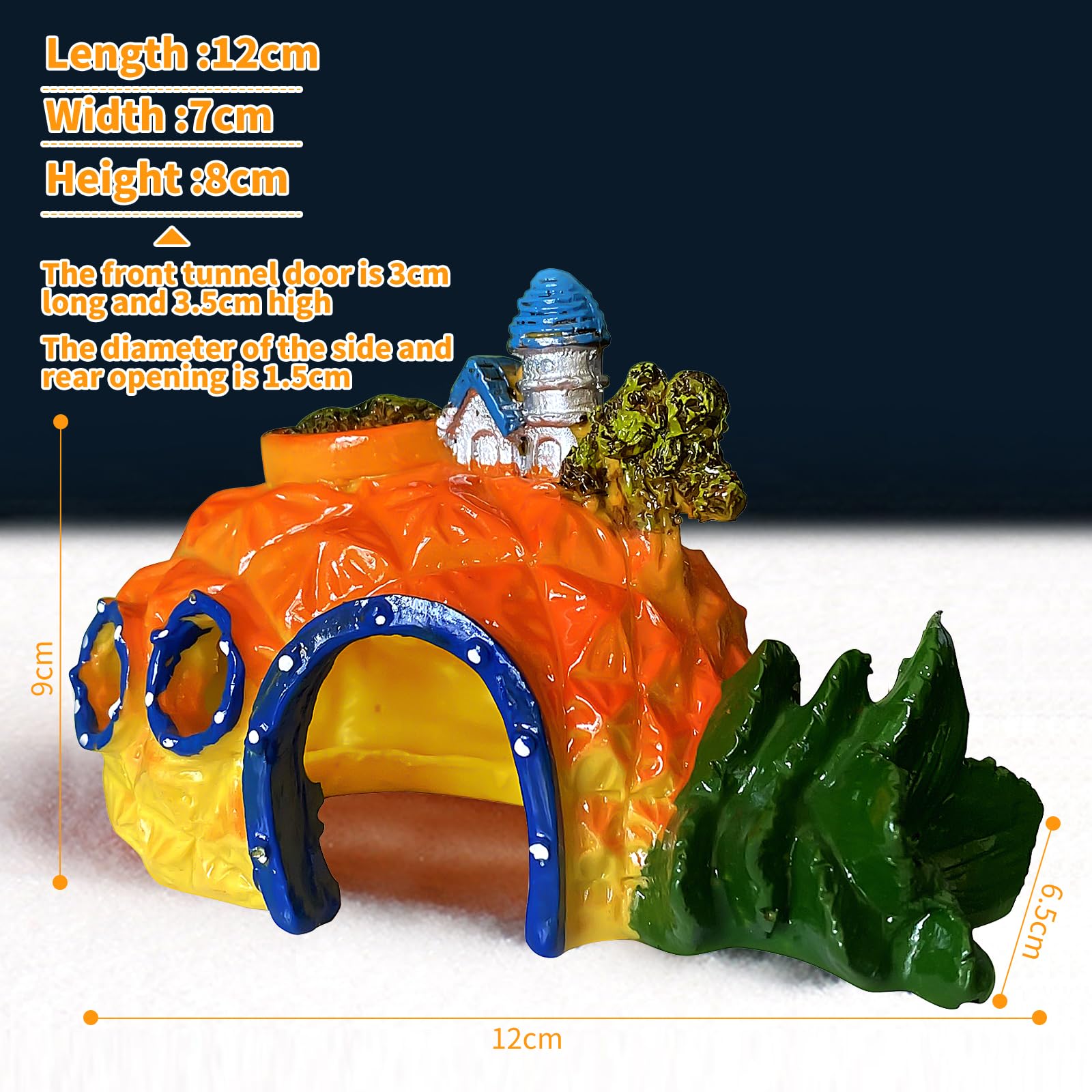 Decorazione Acquario A Forma Di Ananas - Grotta Per Pesci Colorata - Foto 8