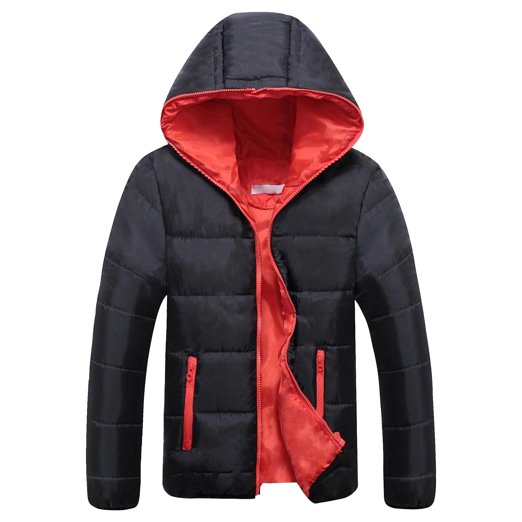 Maiyifu-GJ Mens Hooded Winter Down Coat Lightweight Warm Puffer Jacket Windproof Thicken Quilted Jackets Outerwear