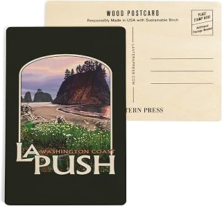 La Push, Washington, Washington Coast, (4x6 Birch Wood Postcards, 2-Pack Stationary, Rustic Home Wall Decor)