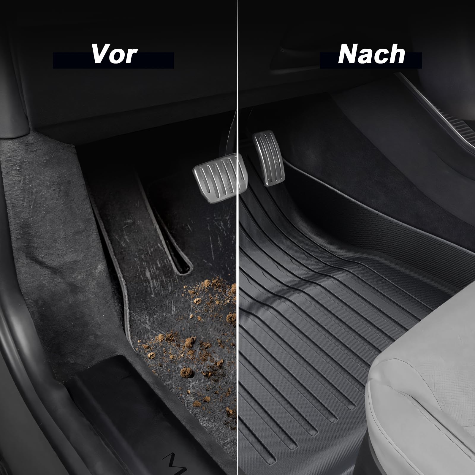 ECOZEN Alfombrillas Tesla Model 3 Highland 2024-2026 de Goma para Coche, 3D Alfombrillas para Model 3 de TPE para coche Antideslizantes, talonera de Goma Reforzada de fijación para todo tipo de climas