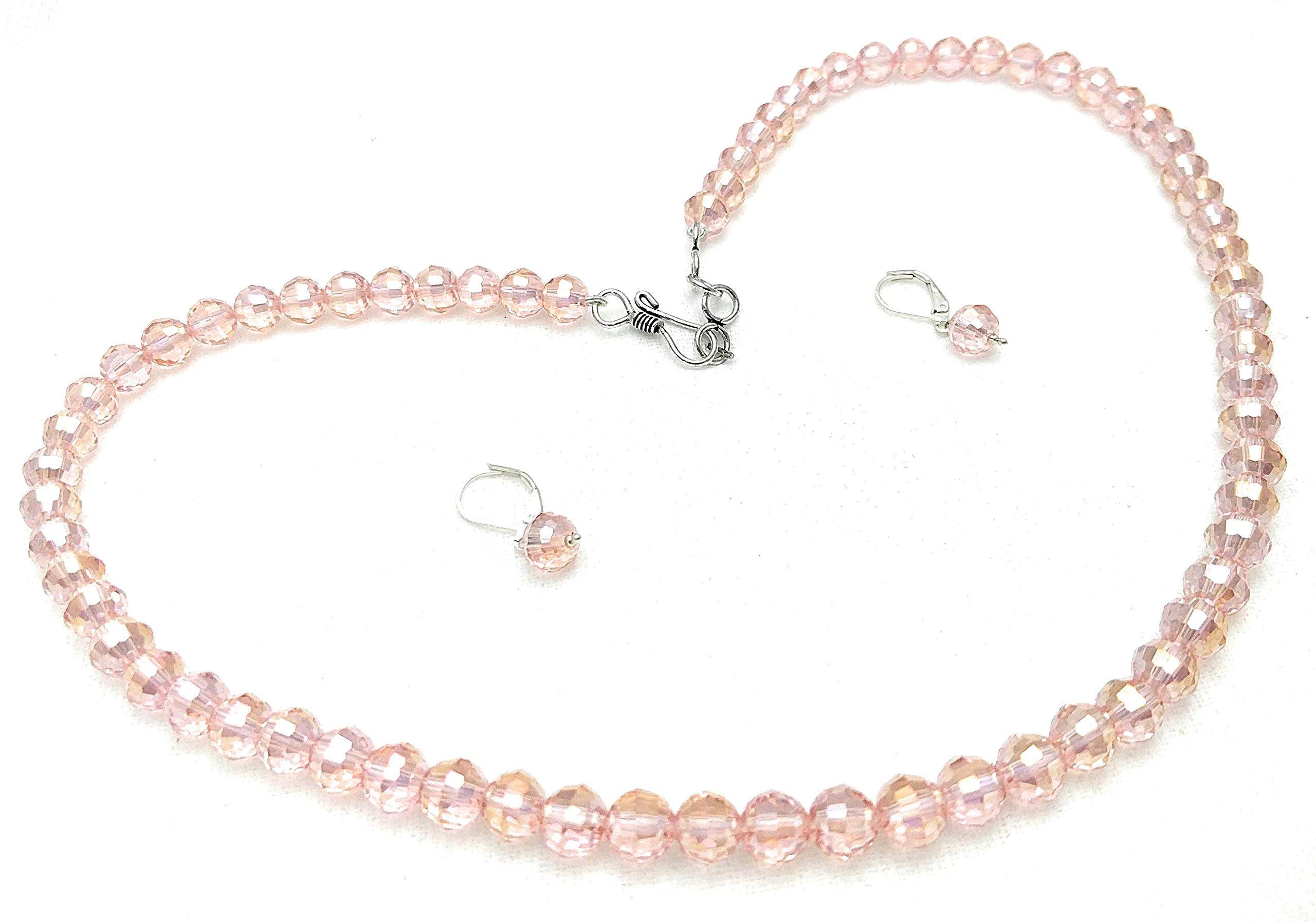 Taruna Biyani 8MM Faceted High Gloss Luster Shining Crystal Necklace Mala Jewellery Set with Earrings for Women Girls (CR13) (B08JM5LRZ4) Amazon Price History, Amazon Price Tracker
