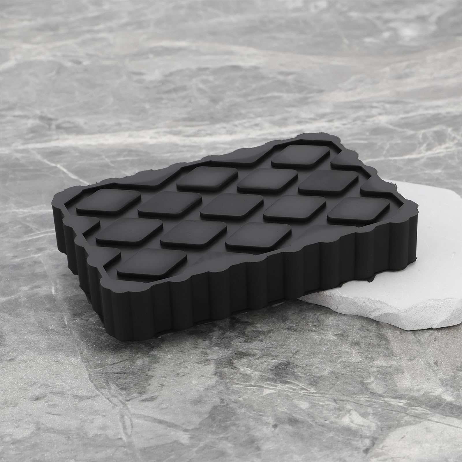 Lot de 4 blocs d'amortissement en caoutchouc pour cric à ciseaux 120 x 80 x 20 mm