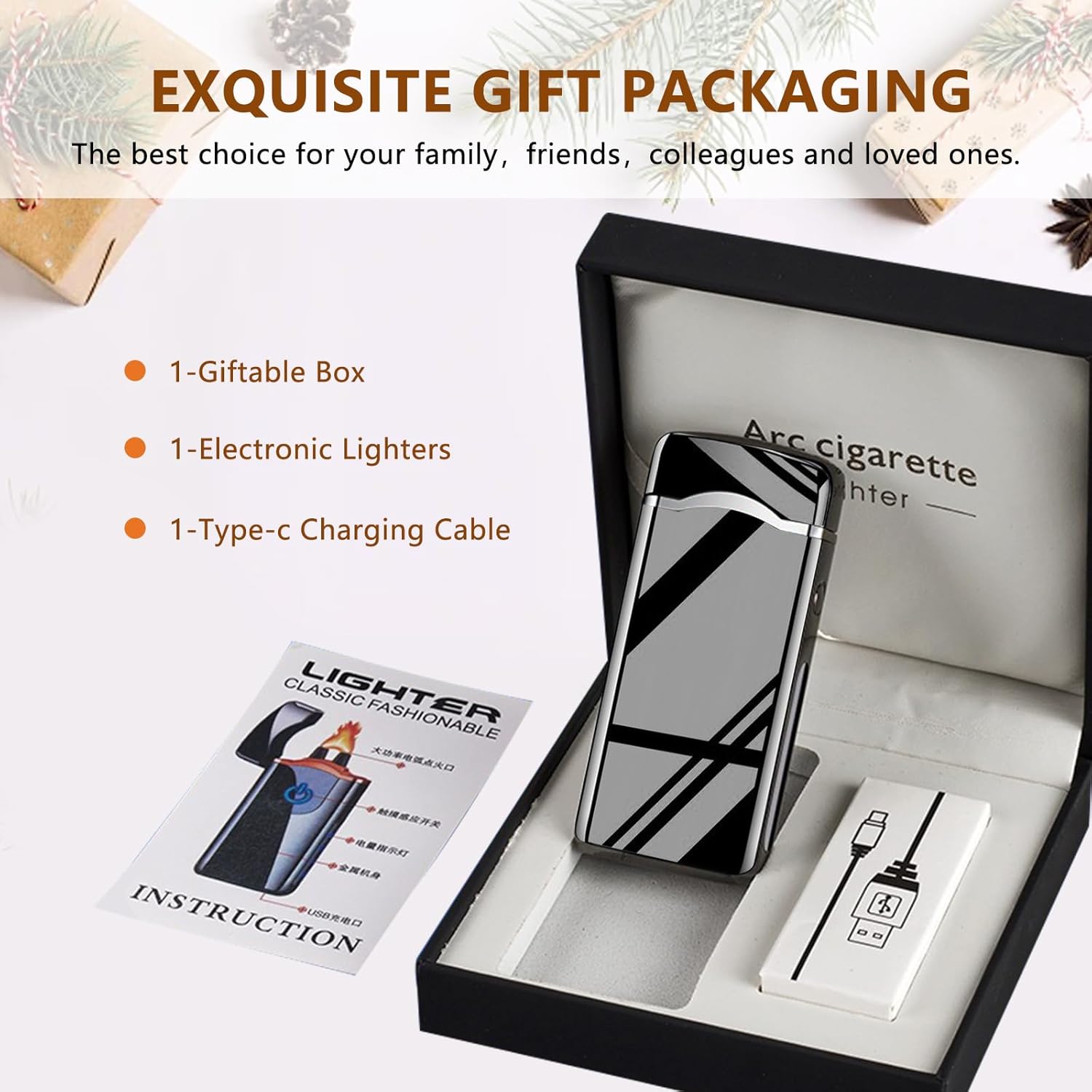 SKRFIRE 充電式プラズマライター アークライター - 防風ライター 電気ライター アップグレードされたデュアルアーク付き デジ