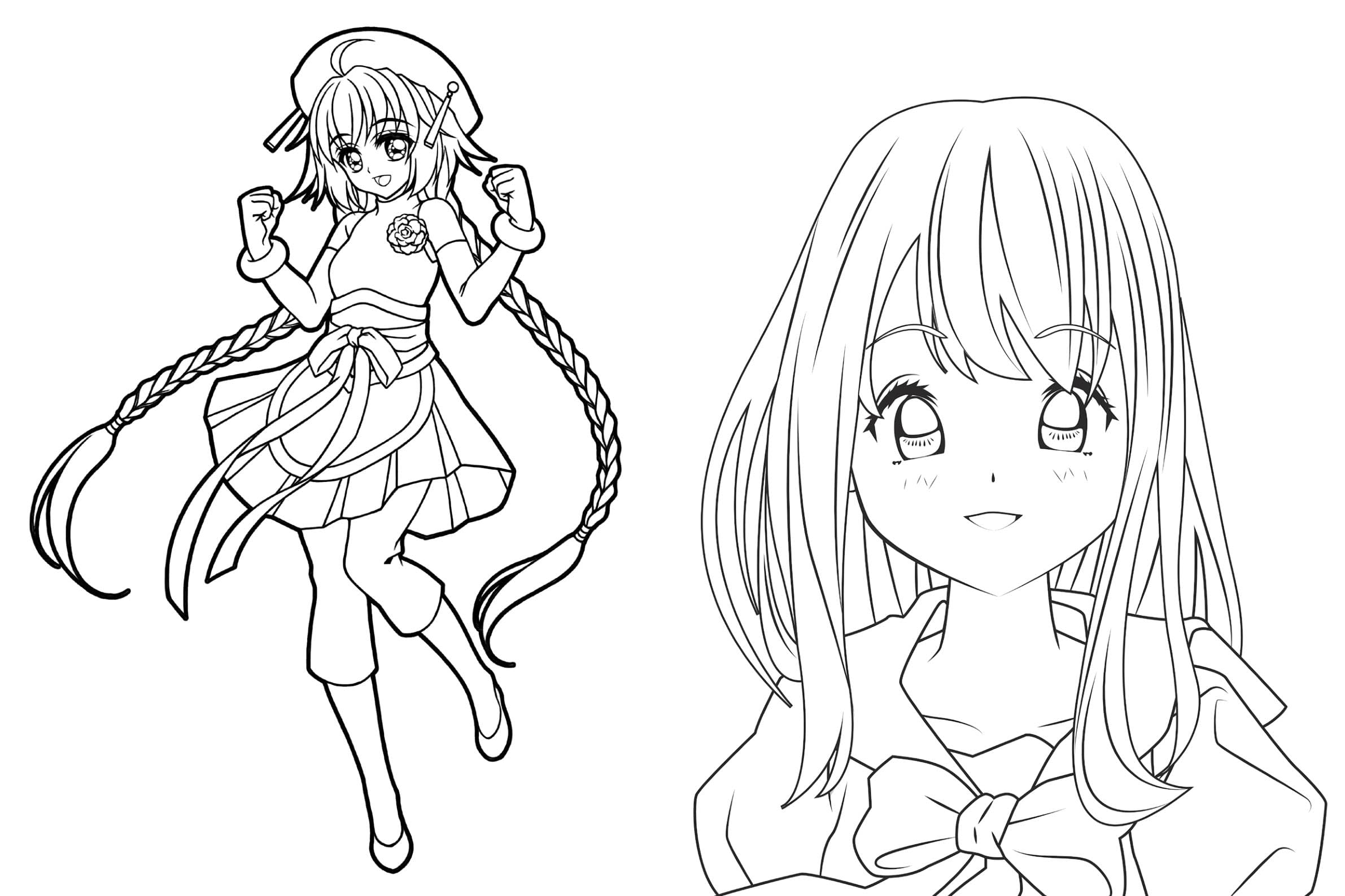 Extra dickes Manga-Malbuch mit Stickern zum Kreativsein und Entspannen für alle Manga-Fans!: Über 125 Ausmalbilder im Manga- und Anime-Style! Mit niedlichen Kawaii-Bildern