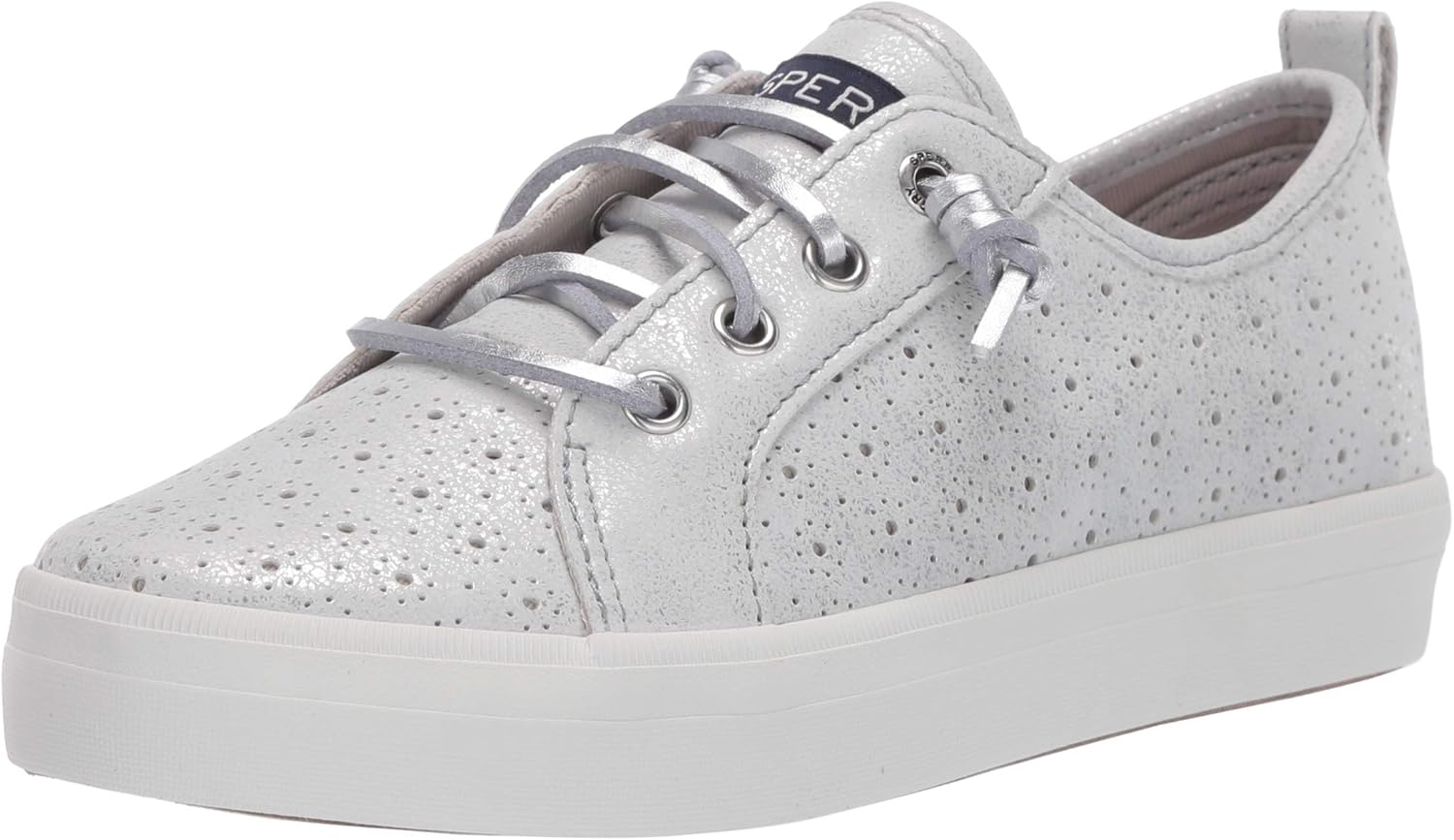 sperry silver sneakers