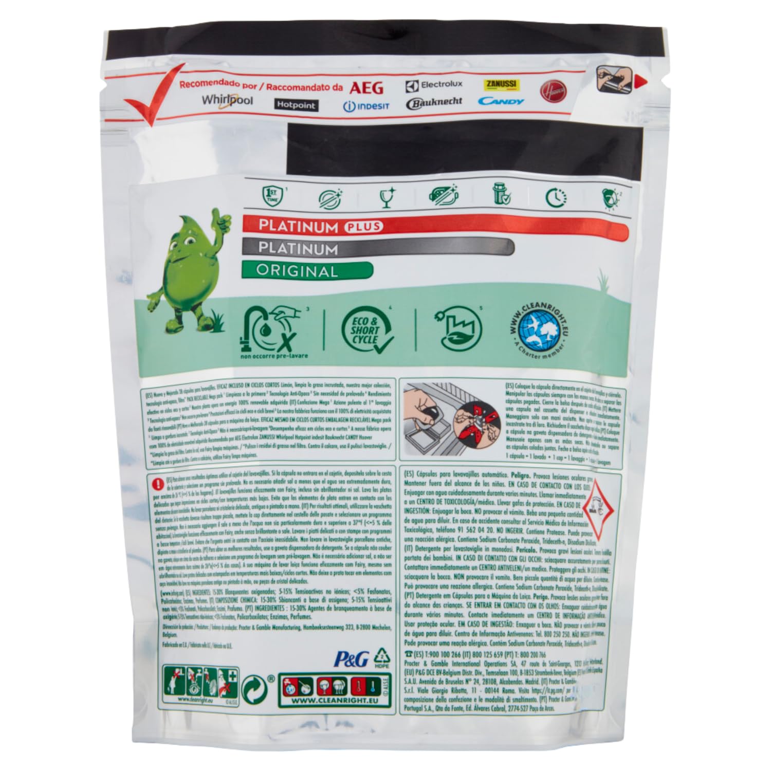 Pastiglie Lavastoviglie Tutto in Uno – Azione Sgrassante, Brillantante e Anti-Opaque – Capsule Lavapiatti Solubili al Limone – 38 Lavaggi – Variazioni 4/6/8/10 Pezzi (6)