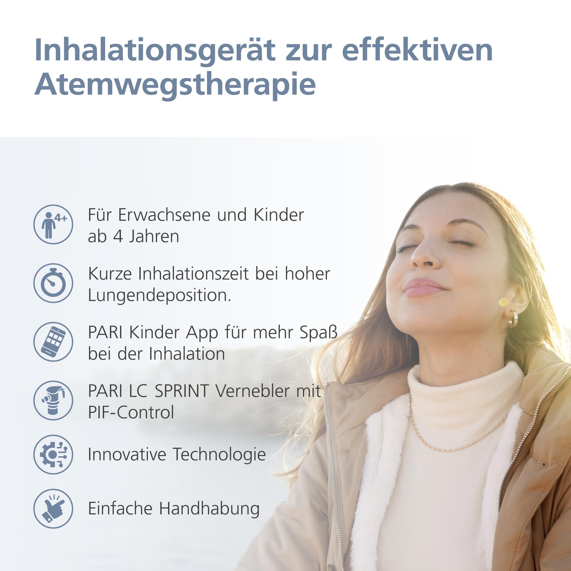 PARI BOY® Pro - Inhalationsgerät für Erwachsene und Kinder ab 4 Jahren | inkl. PARI LC SPRINT Verneblerset mit PIF-Control, 2 Düsenaufsätzen, PARI PEP S System, LC Unterbrecher und Erwachsenenmaske