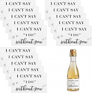 Sibba 15Pcs Bridemaid Proposal Stickers Mini Champagne Labels, I Can't Say I Do Without You Stickers Bridesmaid Proposal Ideas, Bridesmaid Surprise for Bridal Shower Bachelorette Party