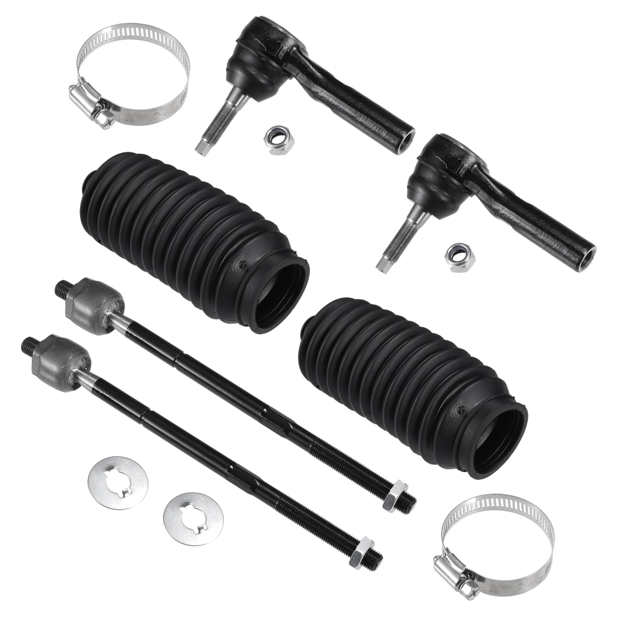 X AUTOHAUX 6 Pcs Front Inner Outer Tie Rod End Links with Boot for Dodge Grand Caravan 2001-2004 for Chrysler Town & Country Voyager 2001-2004 Suspension Steering Tie Rod End