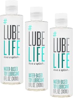 LUBELIFE Water Based Lube – Toy-Safe Personal Lubricant for Men, Women & Couples, Travel Size, Non-Staining, Easy Clean-Up, 8 Fl Oz (Pack of 3)