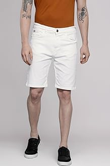 Men Slim Fit Solid Mid-Rise Denim Shorts