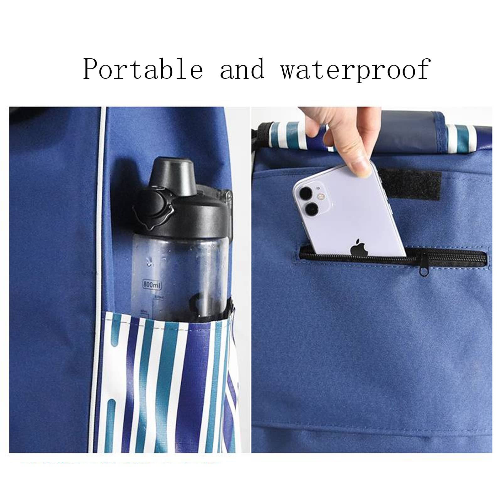 Bolso De Reemplazo De Carrito De Compras - 32L Bolsas De Reemplazo Portátiles Oxford, Compre Un Carro De Amarre Pick-up Para Reemplazar La Bolsa De Tela, Protección Ambiental Portátil ( Color : Blue ,