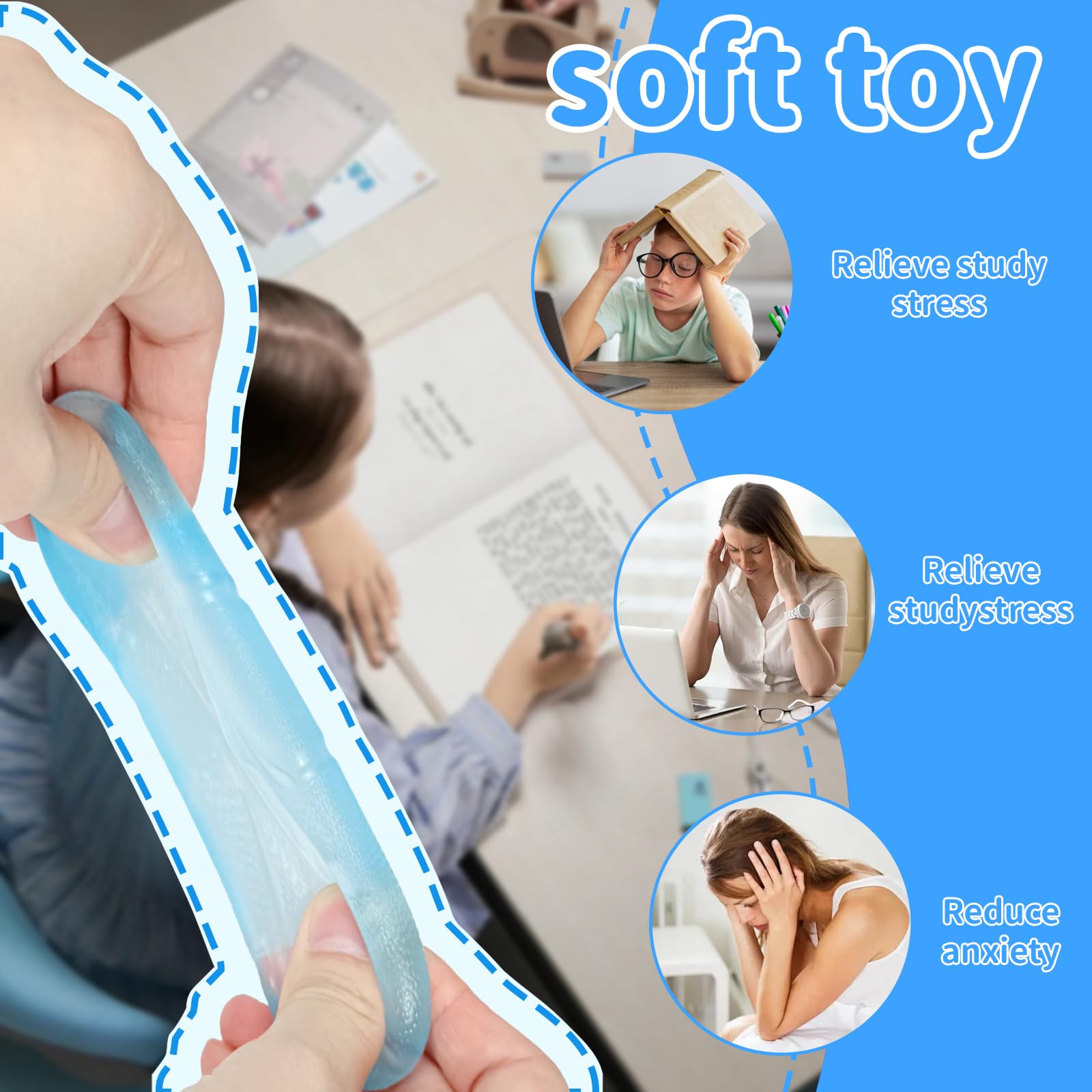 Graphinza Stress Balls for Kids and Adults, Maltose Soft Stress Relief Balls 1.37in, Slow Rise Sensory Toy - Image 4