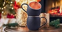 Vista 2 de STAGLIFE Tazas de 20 onzas negras mate de Moscú Mule tazas de cobre puro para agua potable, regalos para hombres y mujeres en aniversario, tazas