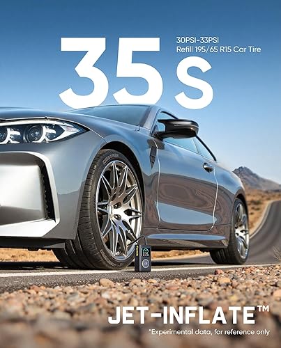 Miniatura 2 de Fanttik Inflador de neumáticos portátil X10 Pro para coche compacto, compresor de aire de inflado rápido de 35 segundos con manómetro digital y