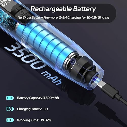 Miniatura 5 de Micrófonos inalámbricos U60, sistema de micrófono dual UHF con receptor recargable, micrófono de karaoke de metal para cantar, boda, DJ, fiesta,