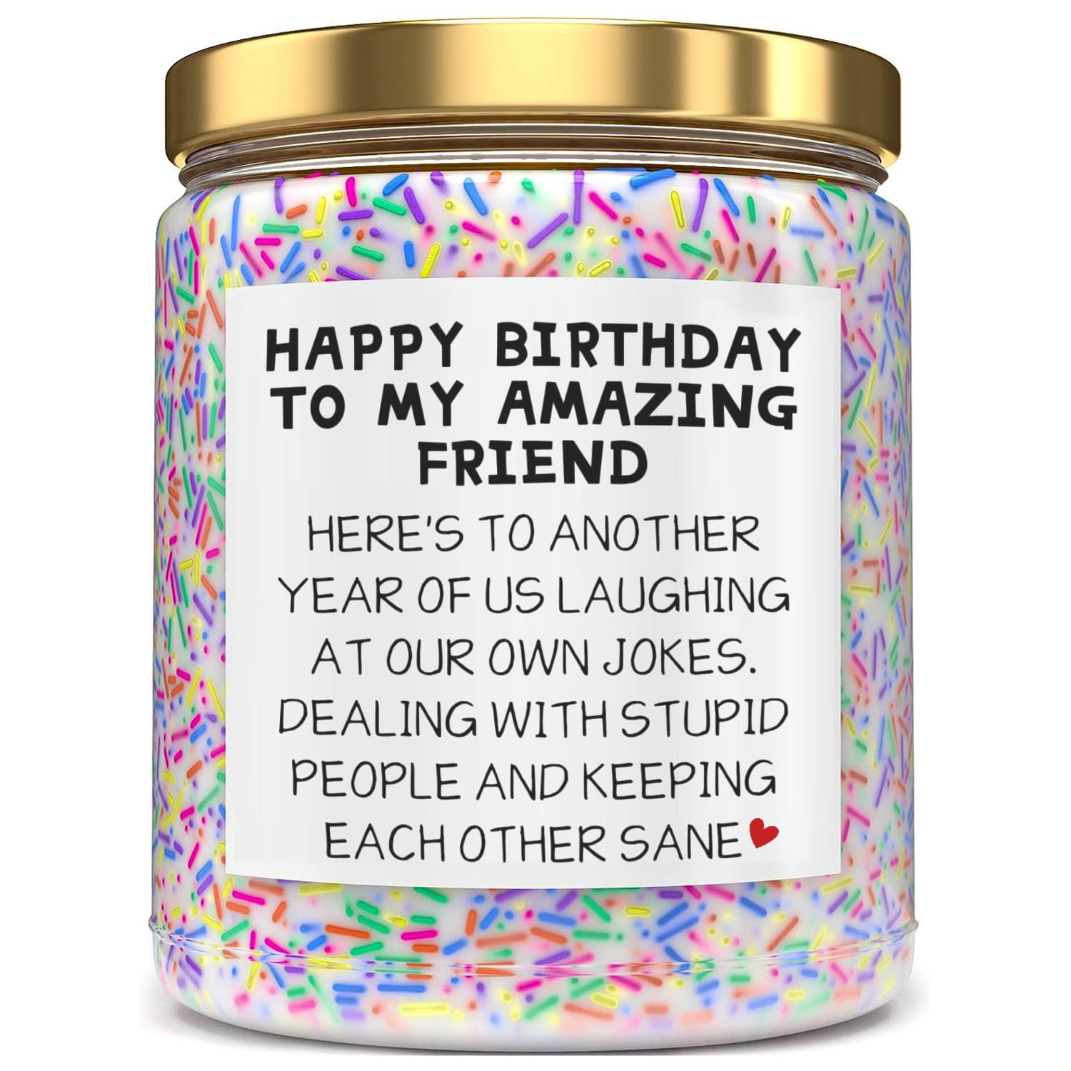 Itbxzzy Women's Coloured Birthday Gifts For Friend Bestie, Lavender Birthday Cake Scent With Sprinkles Cute Gifts For Best Friend Ideas, Funny 9Oz Lavender Scented Candle Gift