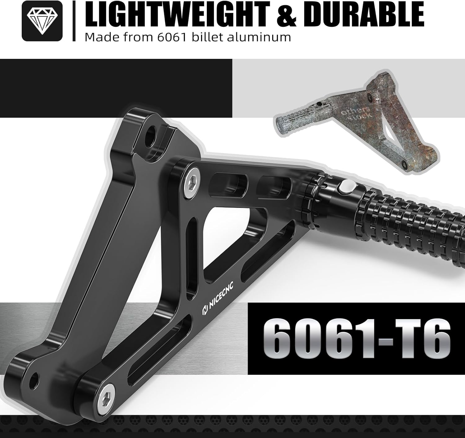 NICECNC Dirt Bike Passenger Foot Peg Footrest Bracket Set Aluminum Compatible with KTM 125-450 XC/SX/XCF/SXF 2023-2025 150-500 EXC/EXCF/XCW/XCF-W/XW-F 2024-2025, Black