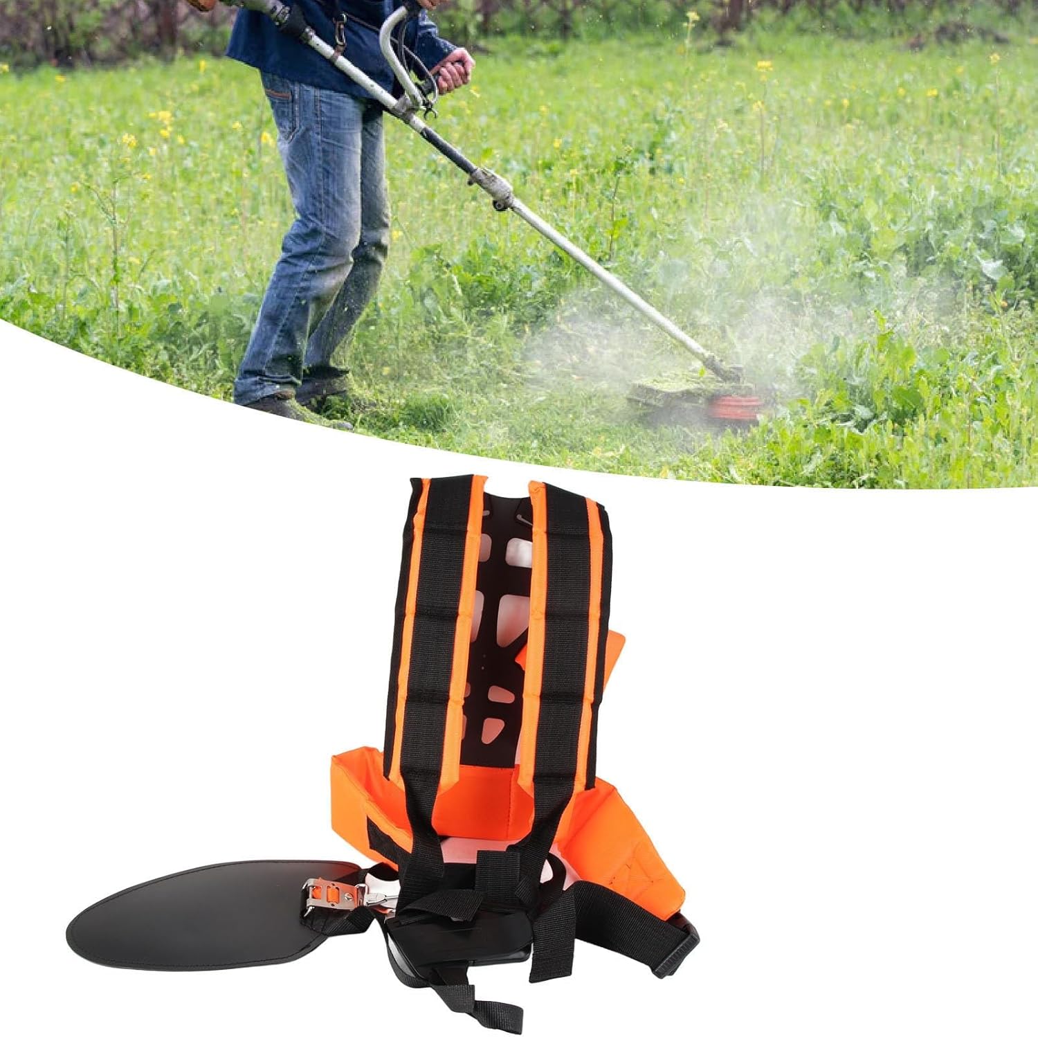 Strimmer Double Shoulder, Trimmer Shoulder Strap, Adjustable Universal Brush Cutter Strap, Cutter Strap for Brush Cutter Trimmer Kit