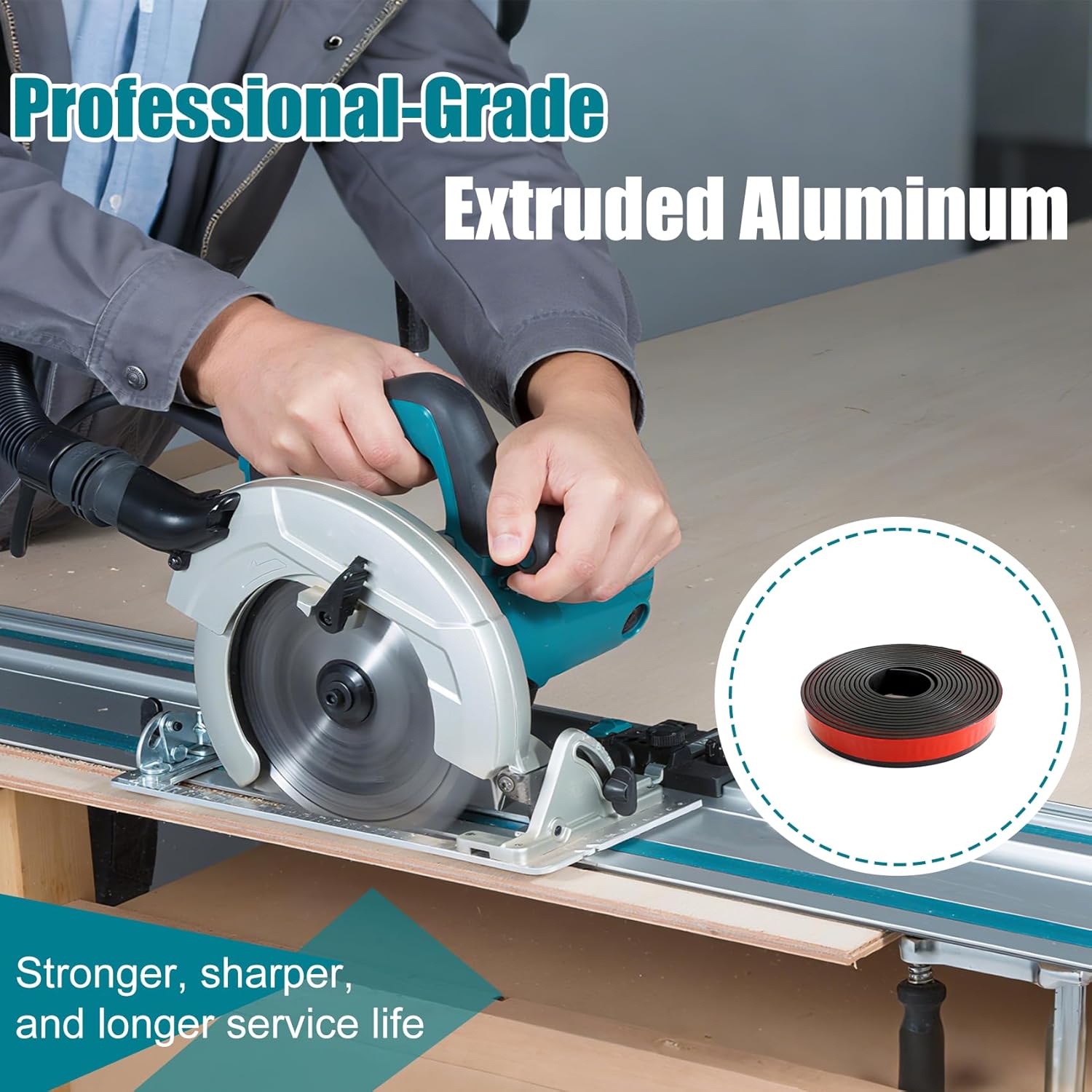 194368-5 55Track saw Guide Rail for Makita.Includes 55 for Makita Guide Rail,2 Rail Connectors and Guide Rails Strip Bar. Track Saw Can't Dance on Guide Rail. (55in guide rail)