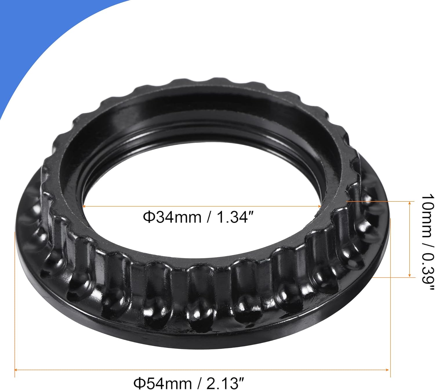 Light Socket Rings Adapter Replacement for 34mm E26/E27 Lamp Holder Black Pack of 4