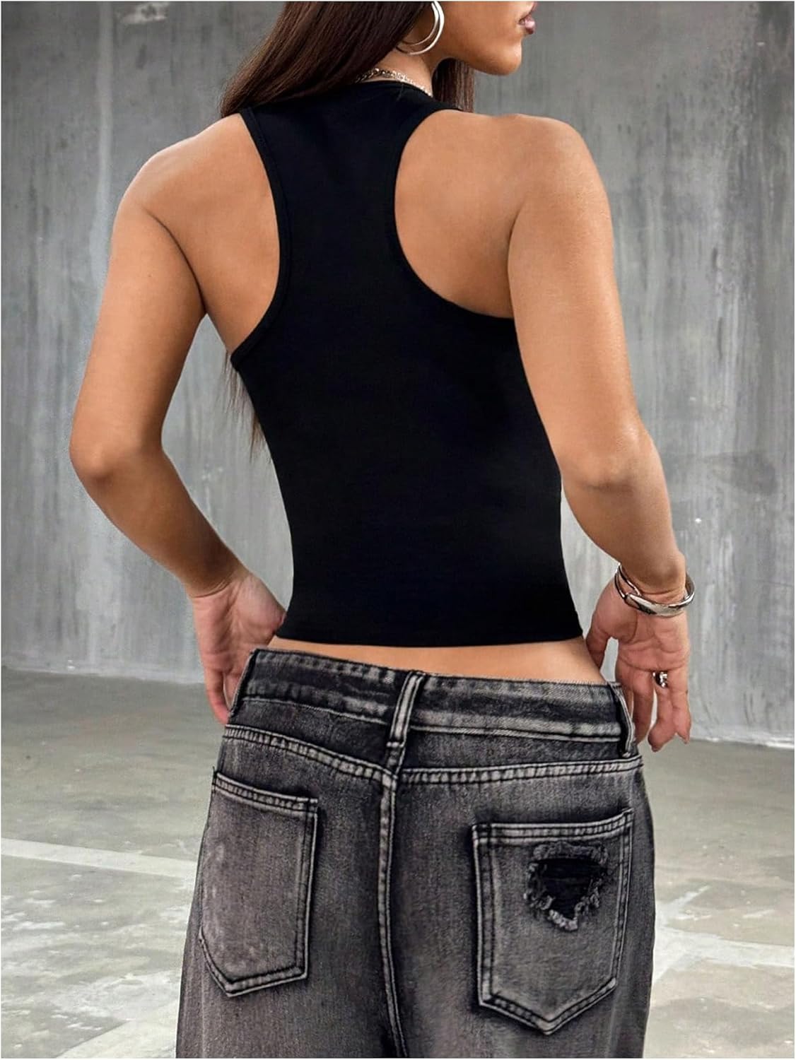 SOLY HUX Women's Y2k Goth Graphic Print Tank Top Scoop Neck Sleeveless Streetwear Going Out Crop Tops - Image 2