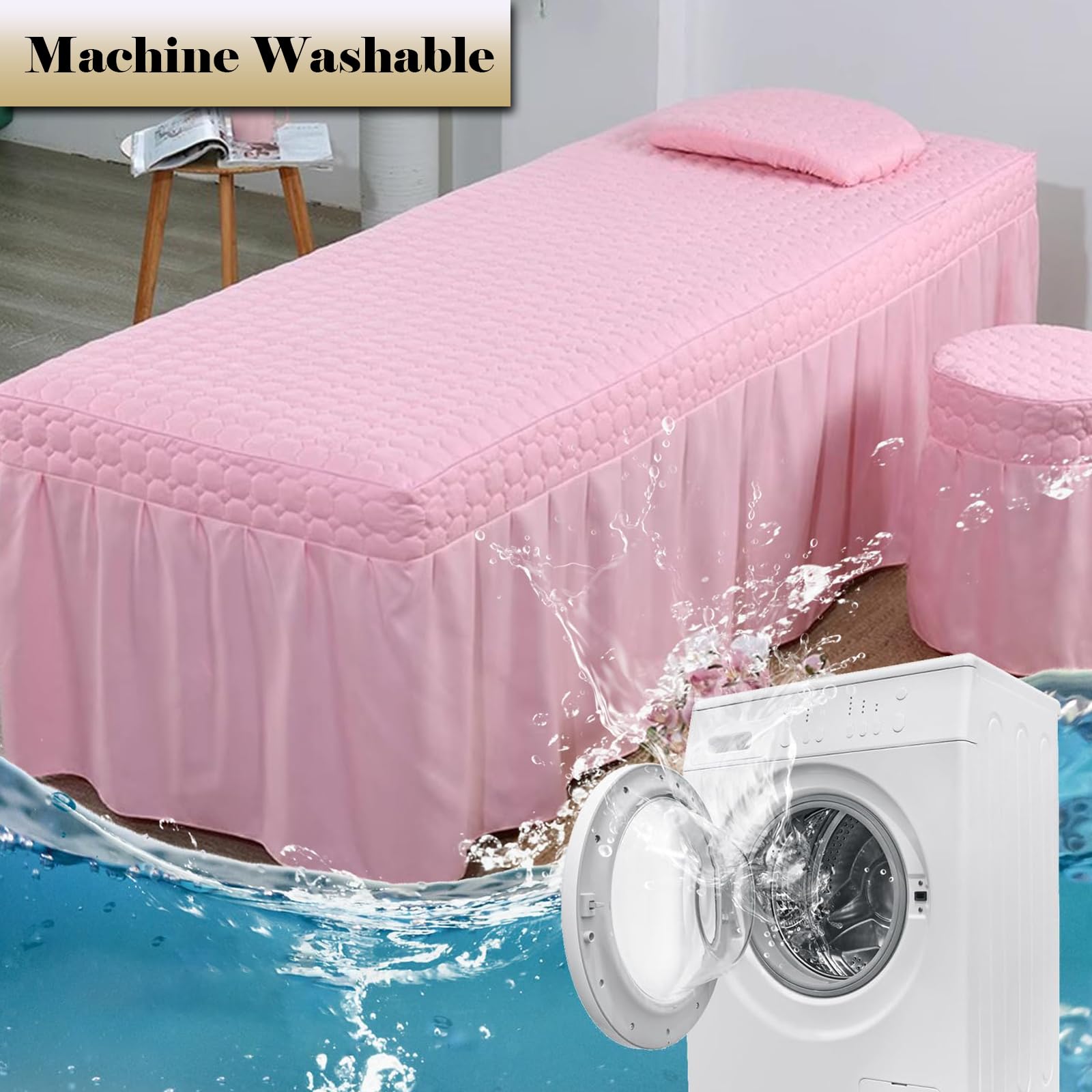 Pokrowiec na masaż, pokrowiec na stół do masażu, łóżko do masażu spa prześcieradło z gumką owiniętą dookoła ciemnozielony 60 x 180 cm (T)