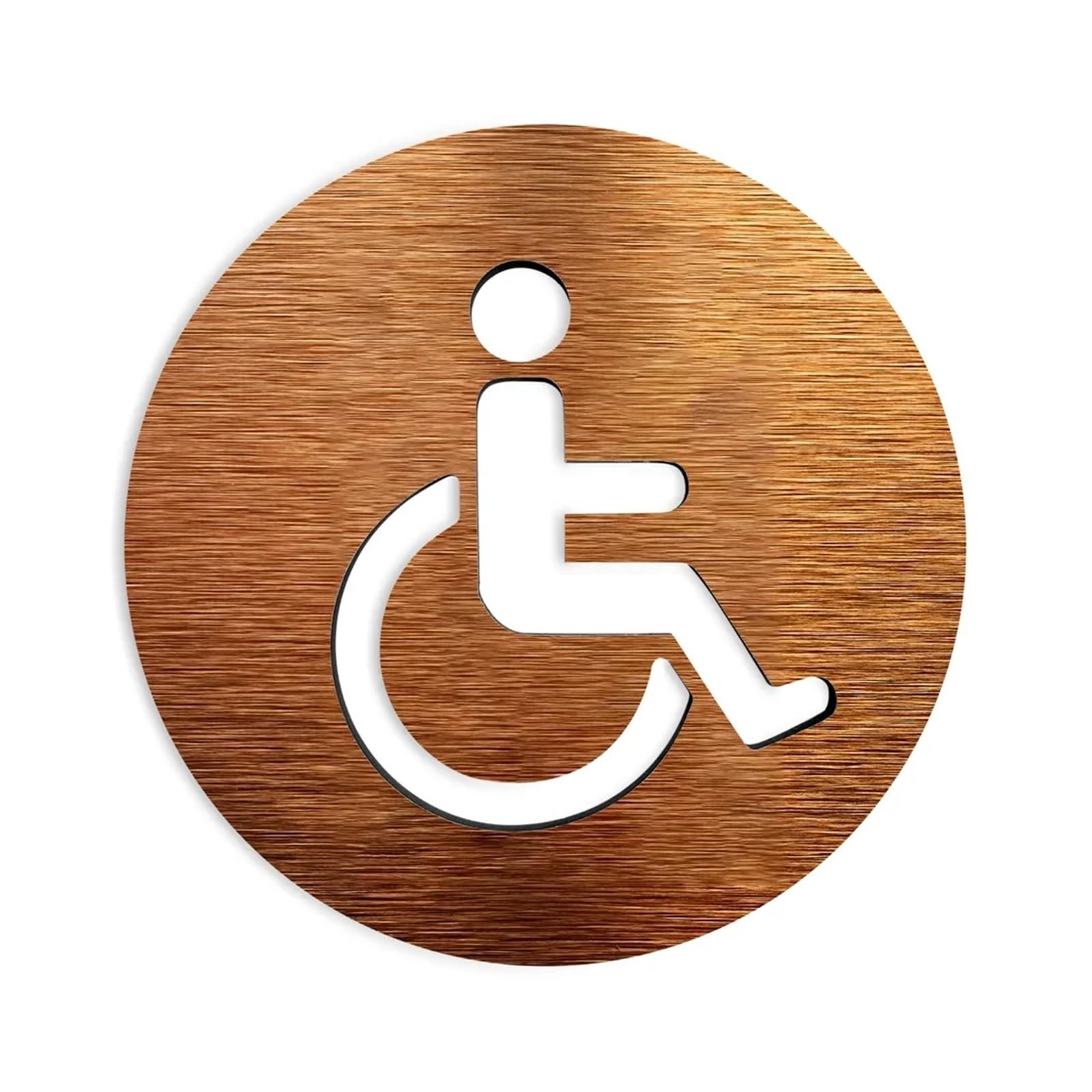 Panneau porte toilette PMR en aluminium rigide couleur or