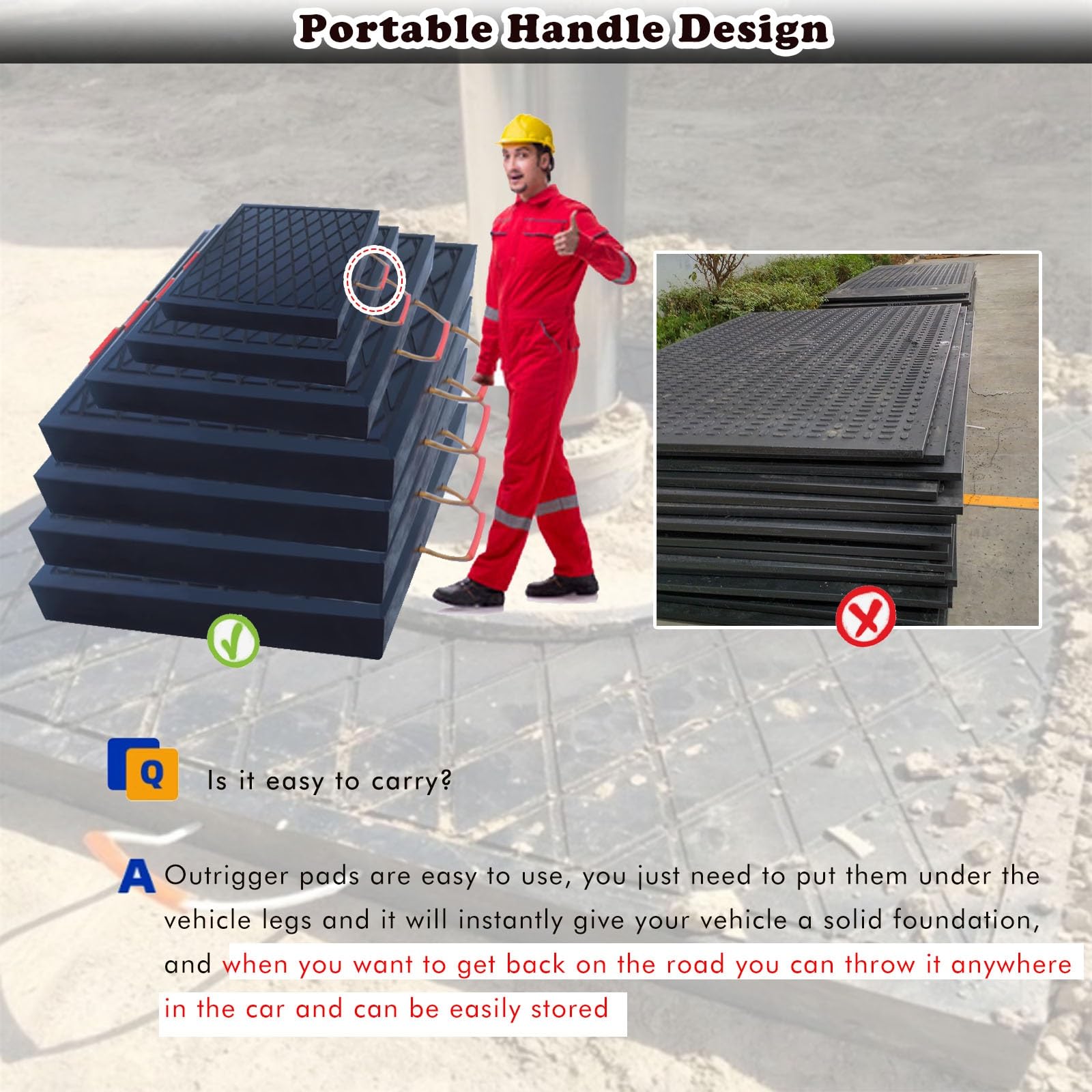 Ausleger-Pads für Kran, stabilisierender Landeplatz für Bagger, Gabelstapler, robuste Stützbasis