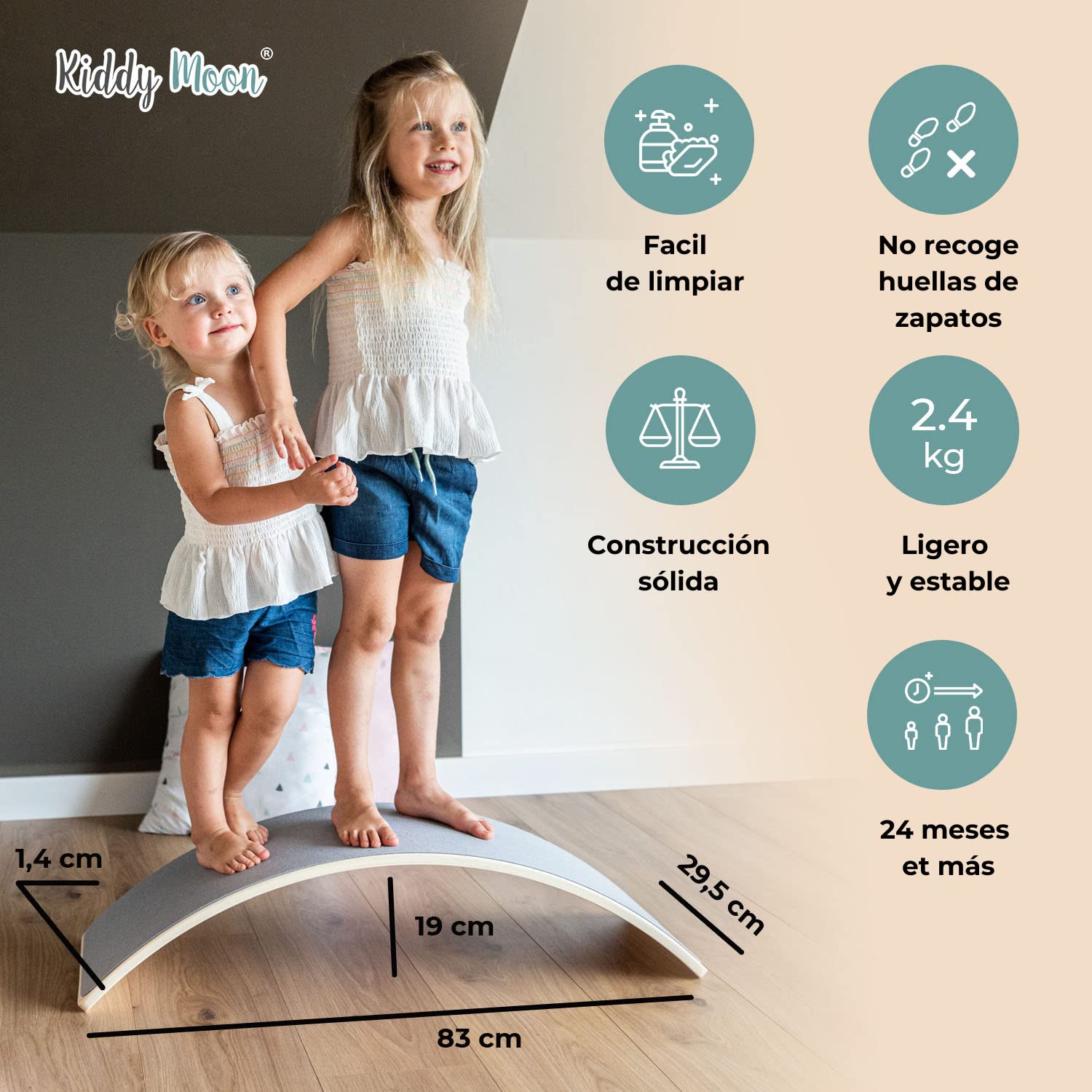KiddyMoon Tabla De Equilibrio Para Niños Montessori BB-002