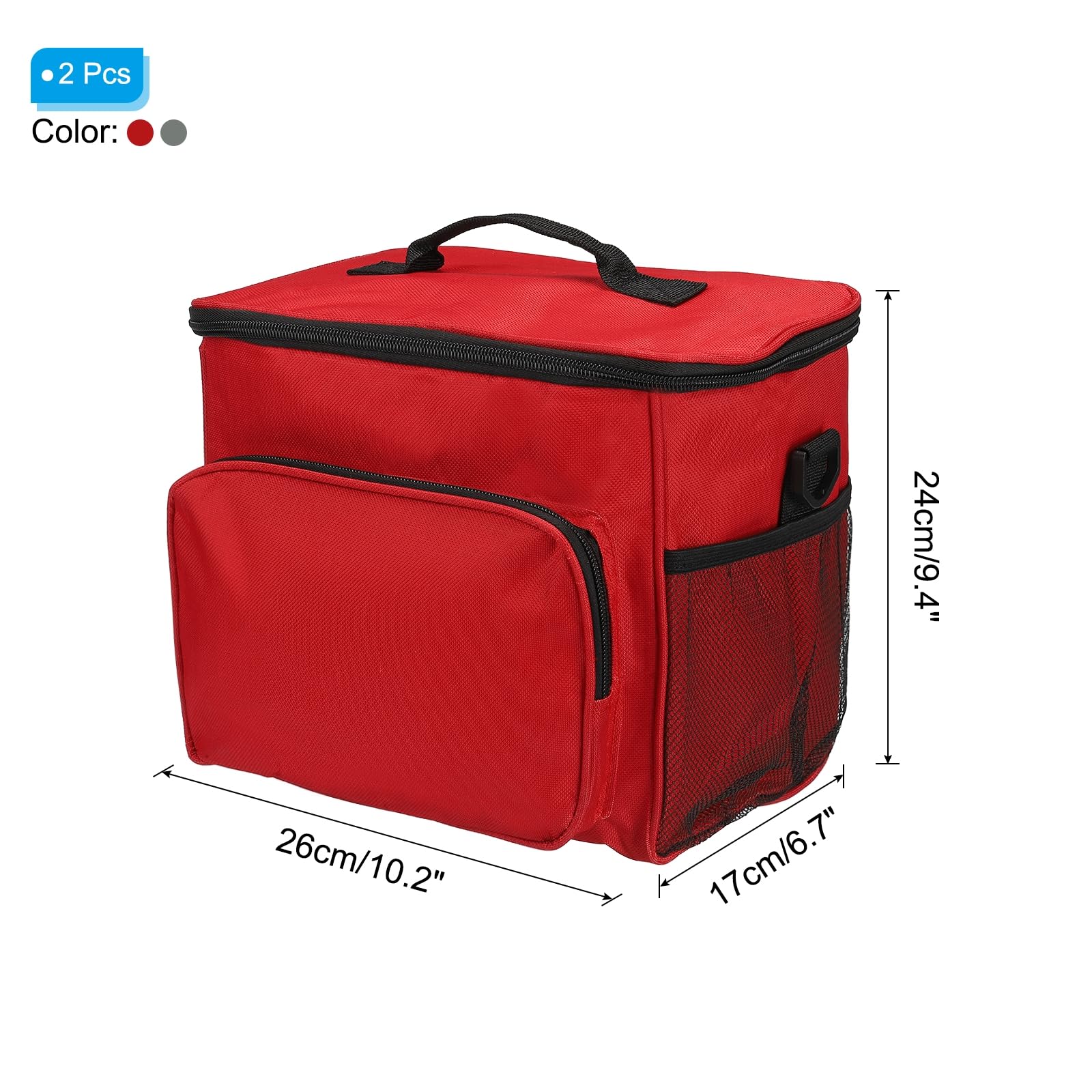Boîte à déjeuner pour femmes/hommes, 2 pièces, sac à déjeuner isotherme, sac fourre-tout thermique, récipient à déjeuner réutilisable 9,4 x 6,7 x 10,2 pouces pour le travail, pique-nique en plein ai