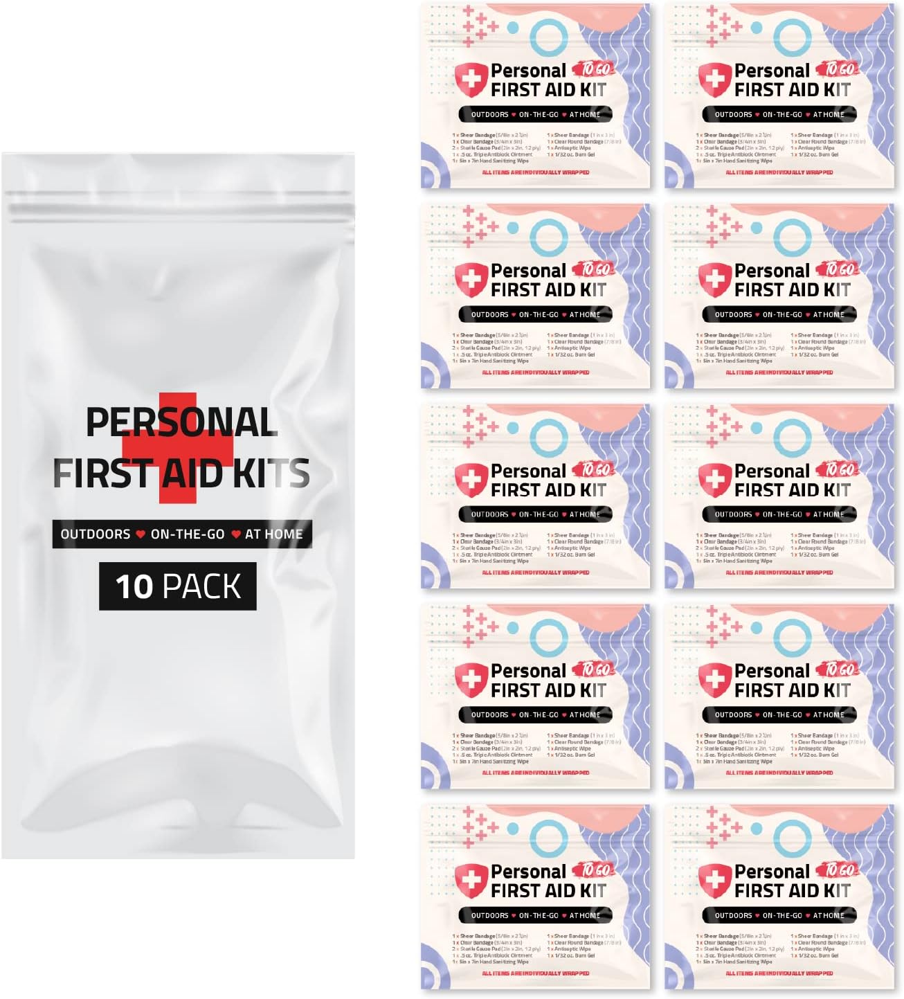 First Aid Emergency Medical Kit Mini and Travel Size - | Great for Kids, Schools, Business, Hiking, Camping | Wound Care Products (Abstract) (10)