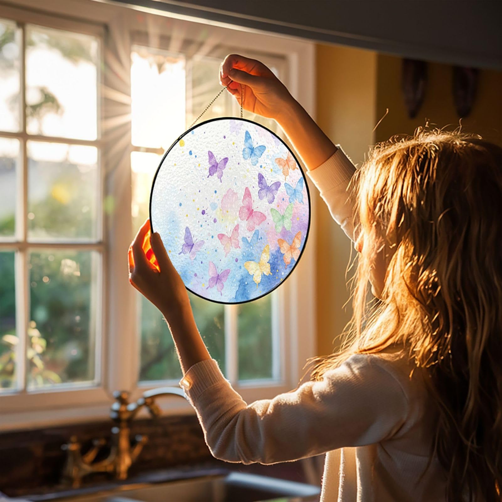 Glas-Sonnenfänger zum Aufhängen für Fenster, Terrasse, Garten