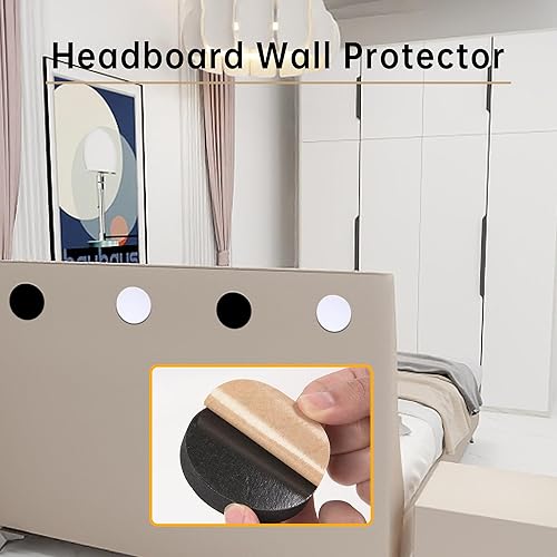 Miniatura 6 de CHOWZZ Topes de cabecera antivibraciones para pared, protector de pared de muebles (20 unidades, redondos)