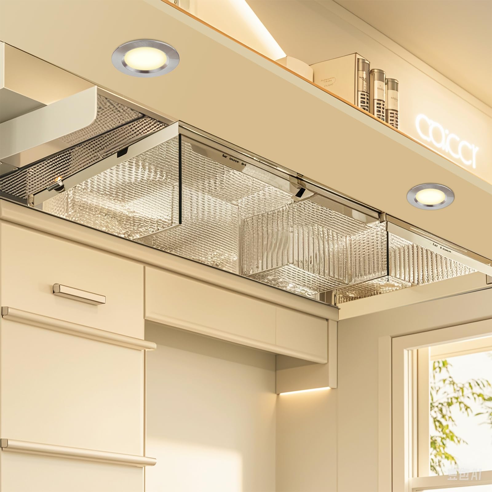 HCFEI Lot de 3 spots LED encastrables ultra plats pour meubles - DC12 V - 3W - Découpe du trou : 55mm - Avec câble de 2m - IP44 - Pour armoires à miroir, vitrines, meubles et armoires (blanc 3000 K)