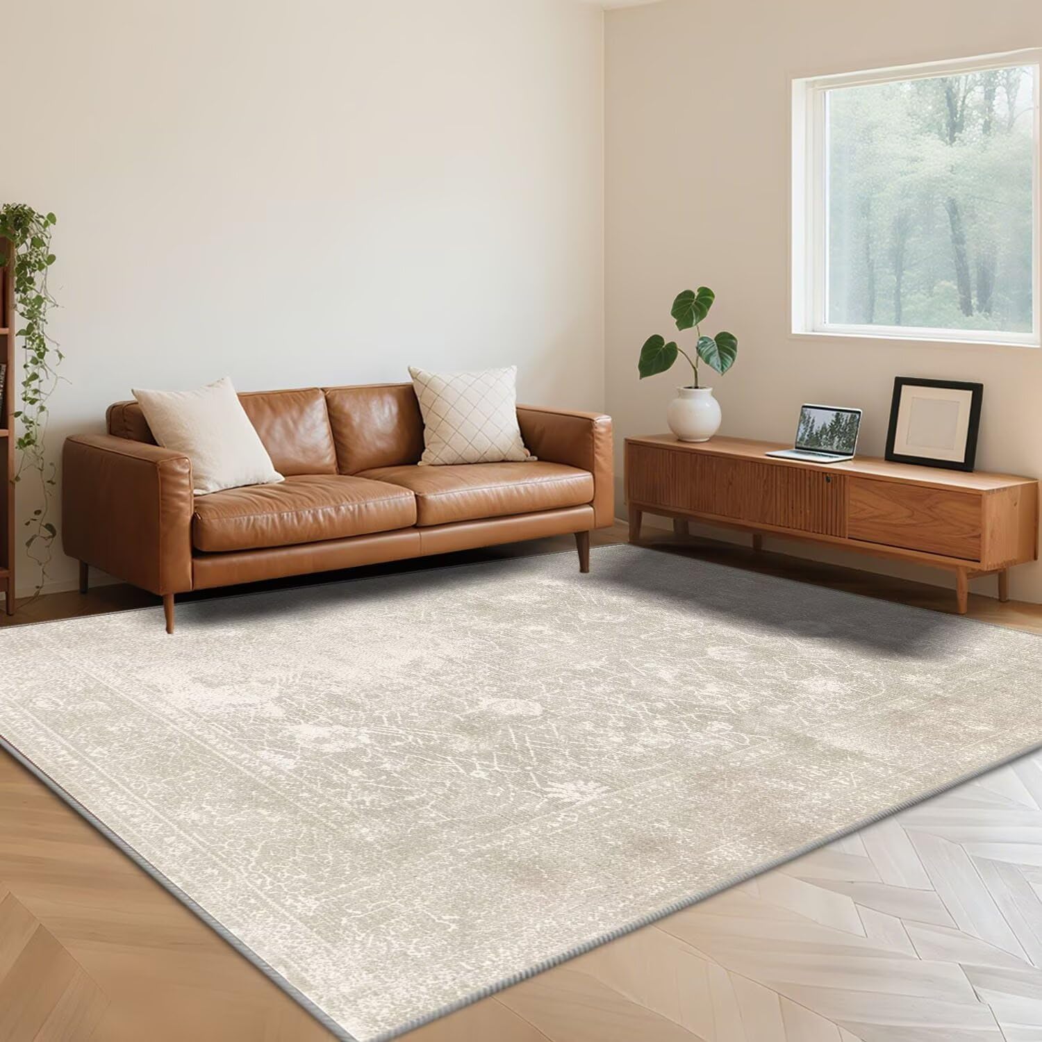 Tapis antidérapant à poils courts doux et stable 120 x 180 cm