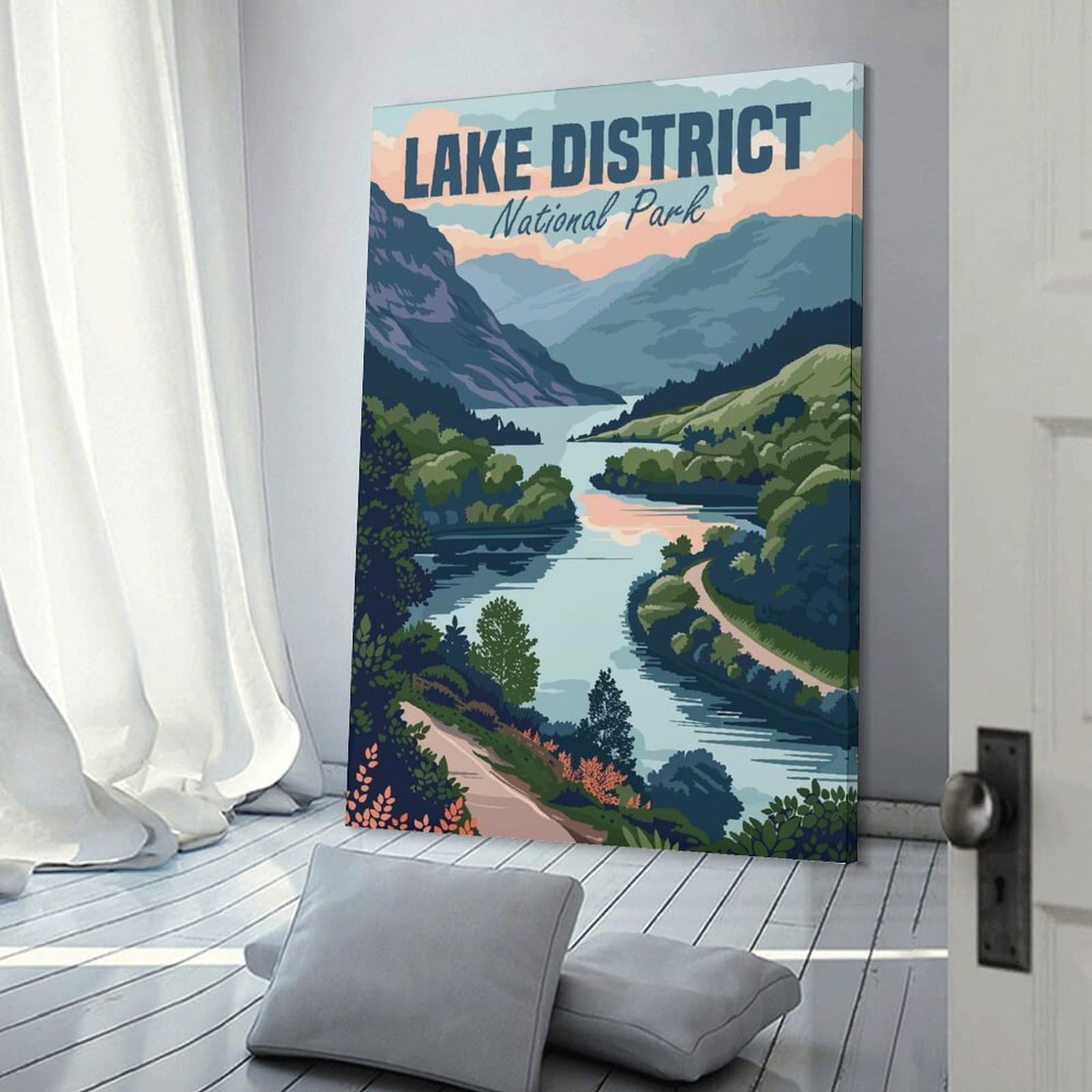 Junmoney Wall Picture Print Lake District, 20x30inch(50x75cm), for Workspace Walls, Study Corners Or Bedrooms, A Smart Decor Choice for Study Walls
