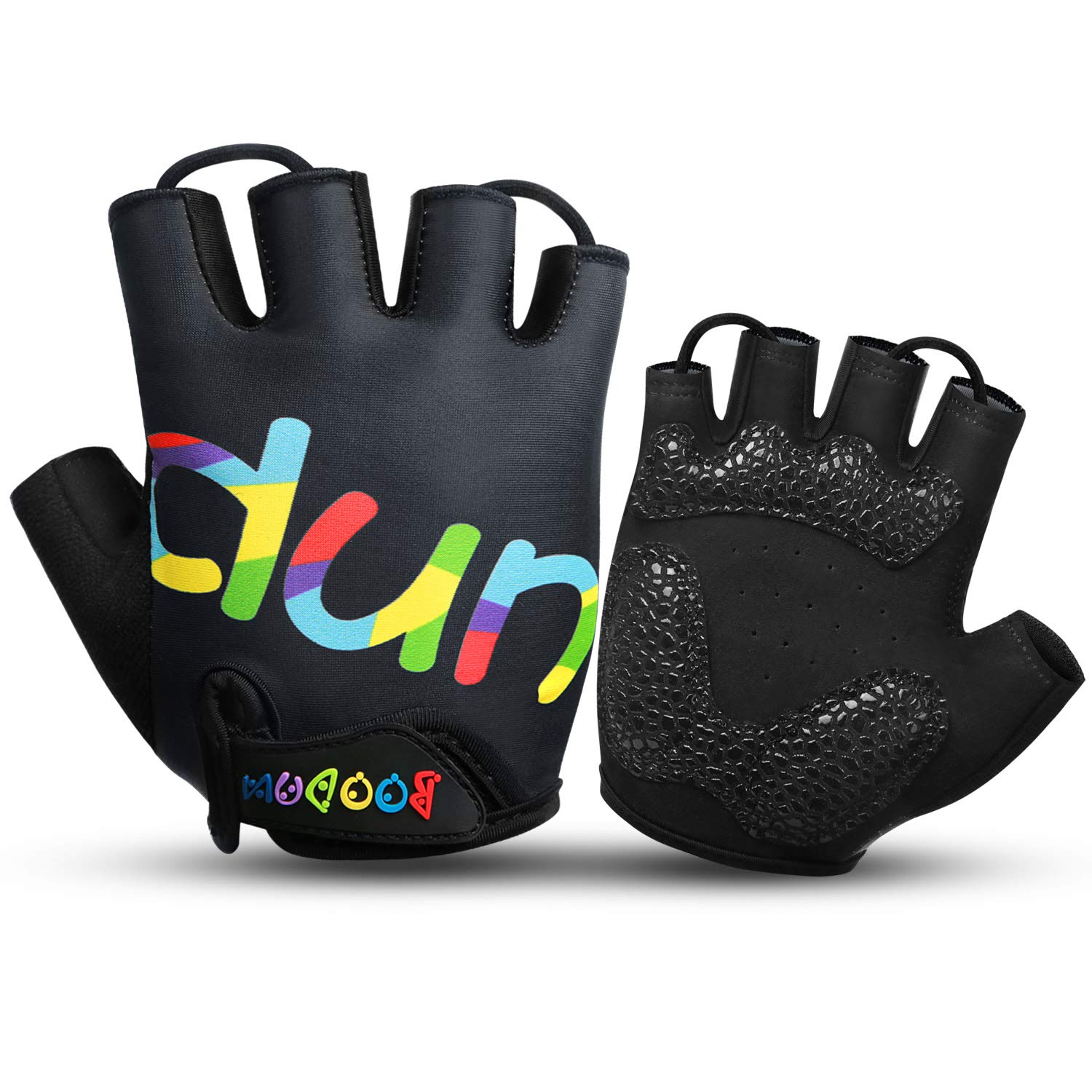 KONVINIT Fahrradhandschuhe Kinder,Hablfinger MTB Handschuhe,Sommer Radhandschuhe für Jungen und Mädchen 1 2 3 4 5 6 7 8 9 10 Jahre,für Mountainbike,BMX,Roller,Laufrad,Radfahren,Rennrad,L