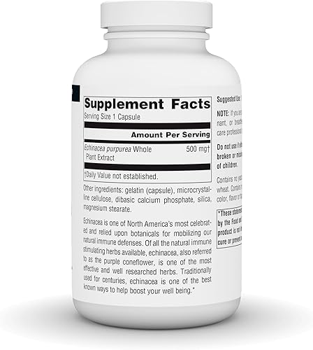 Miniatura 2 de Source Naturals Raíz de equinácea 500 mg, 200 cápsulas