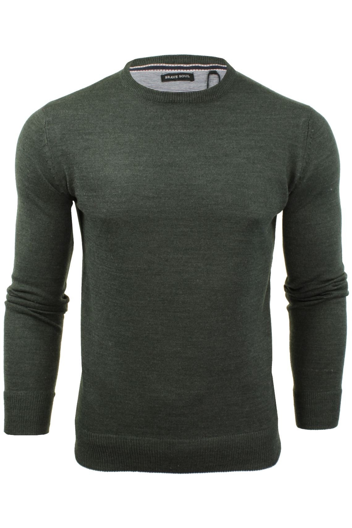 Brave Soul Men's Green (Khaki Mix) Parsec Jumper, X-Large