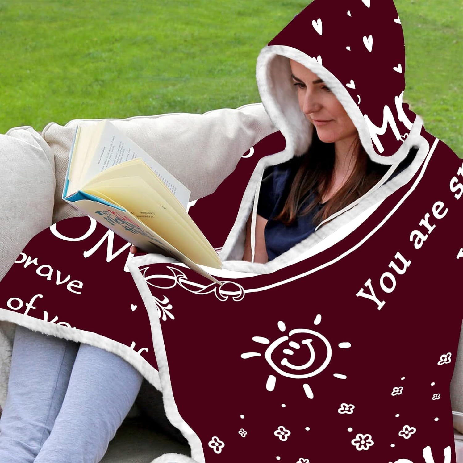 Best Gifts for Mom from Daughter Son Wearable Blanket Hoodie with Sleeves for Mom Gift Ideas Birthday Gift for Mom Mother In Law Christmas Gifts - Image 5