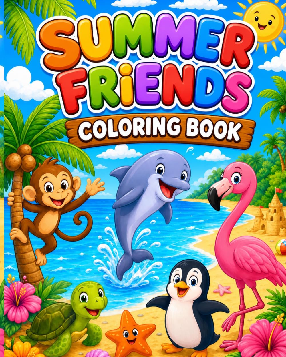 Summer Friends Coloring Book: Large images | Coloring Book For Kids Boys & Girls | Preschool Kindergarten Activites