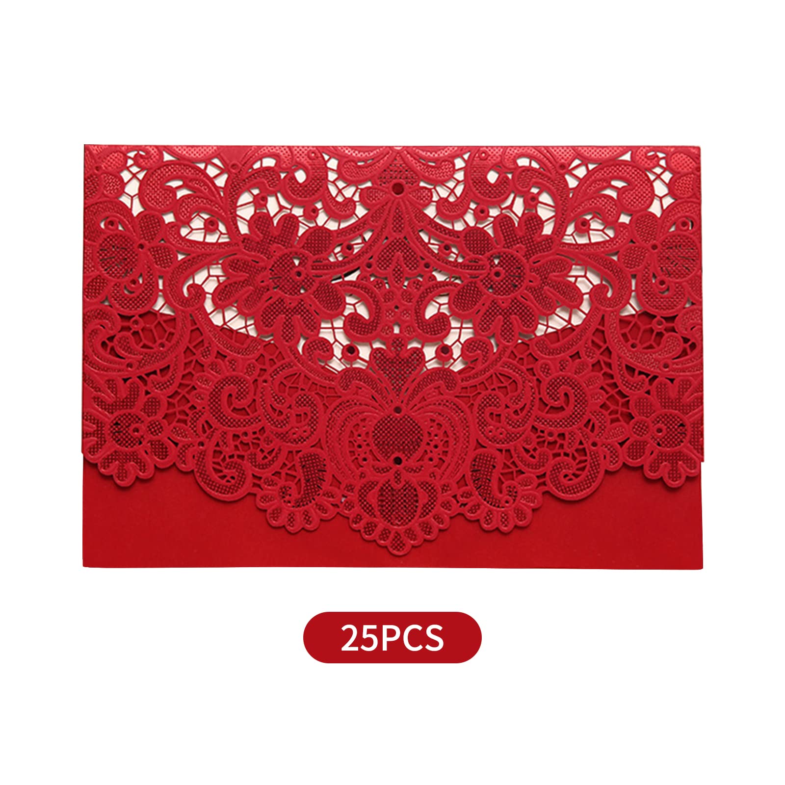 25 invitaciones de boda huecas blancas para boda, despedida de soltera, compromiso, invitación dulce de 16 cumpleaños (25PCS)
