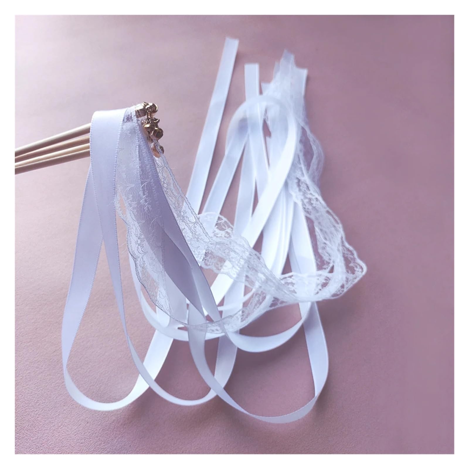 wstążka, Różdżki wstążkowe do rękodzieła ślubnego, białe, opakowanie 20 lub 50 szt(50pcs)