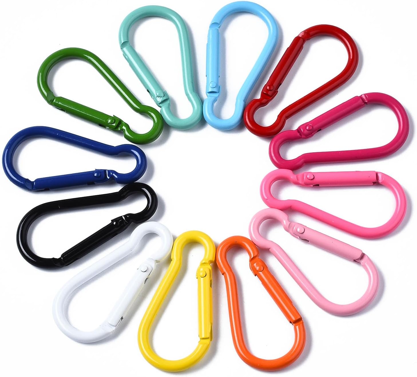 LiQunSweet 10 pcs Mixed Colors Mini Rock Aluminum Climbing Carabiners Keychain Key Clasps Locking Hooks Carabiner Buckle Accessories for Keychain Climbing Camping Supplies