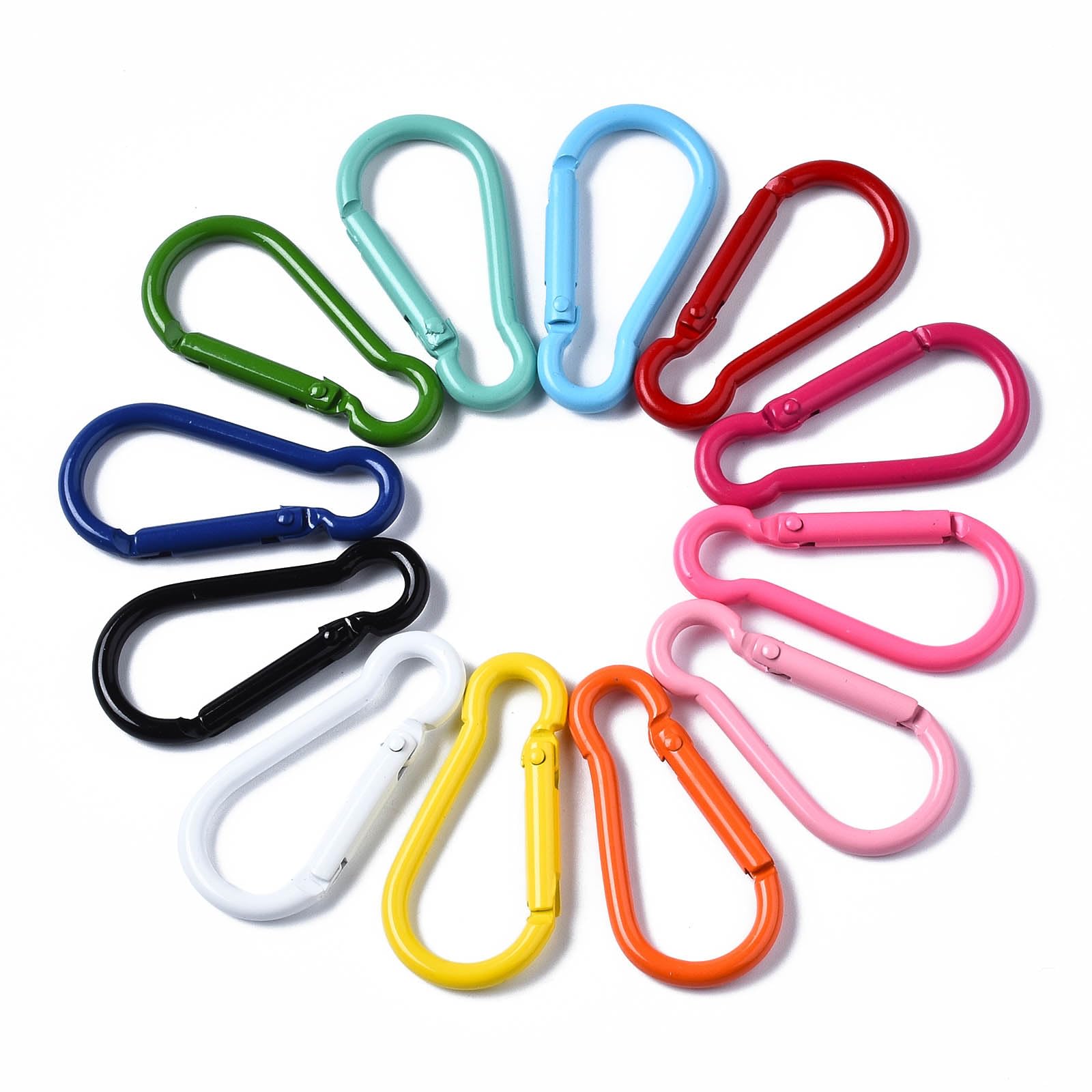 Airssory Lot de 10 petits mousquetons d'escalade en aluminium de couleurs aléatoires pour porte-clés escalade fournitures de camping
